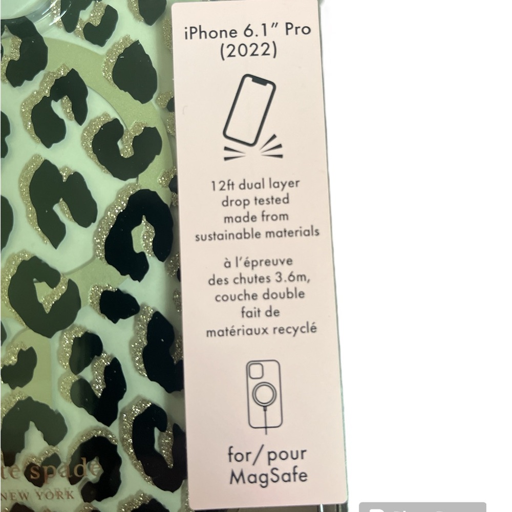 NEW KATE SPADE HARDSHELL CASE FITS iPhone 14 PRO. Cheetah pattern - Picture 2 of 4